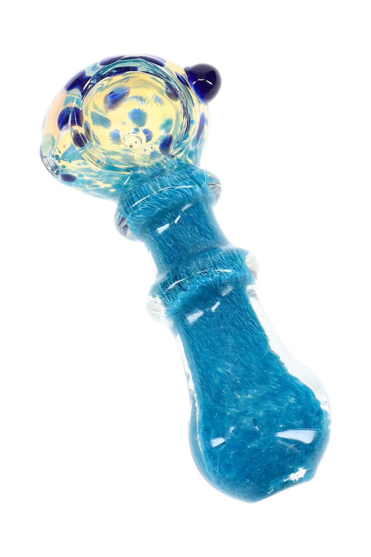 Silver-Fumed Color-Changing Dotted Spoon Pipe “Dot Pop” – 3½″ – Assorted Colors 1