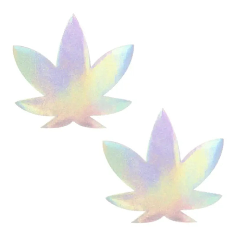 Neva Nude Pasty Weed Leaf Holographic 1