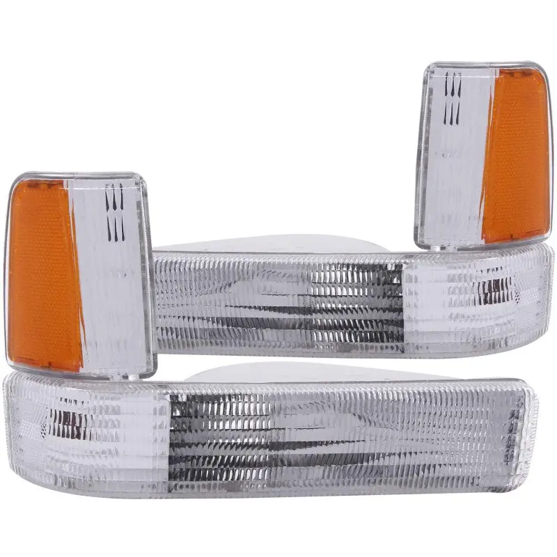Anzo 1991-1996 Dodge Dakota Euro Parking Lights Chrome W/ Amber Reflector 1