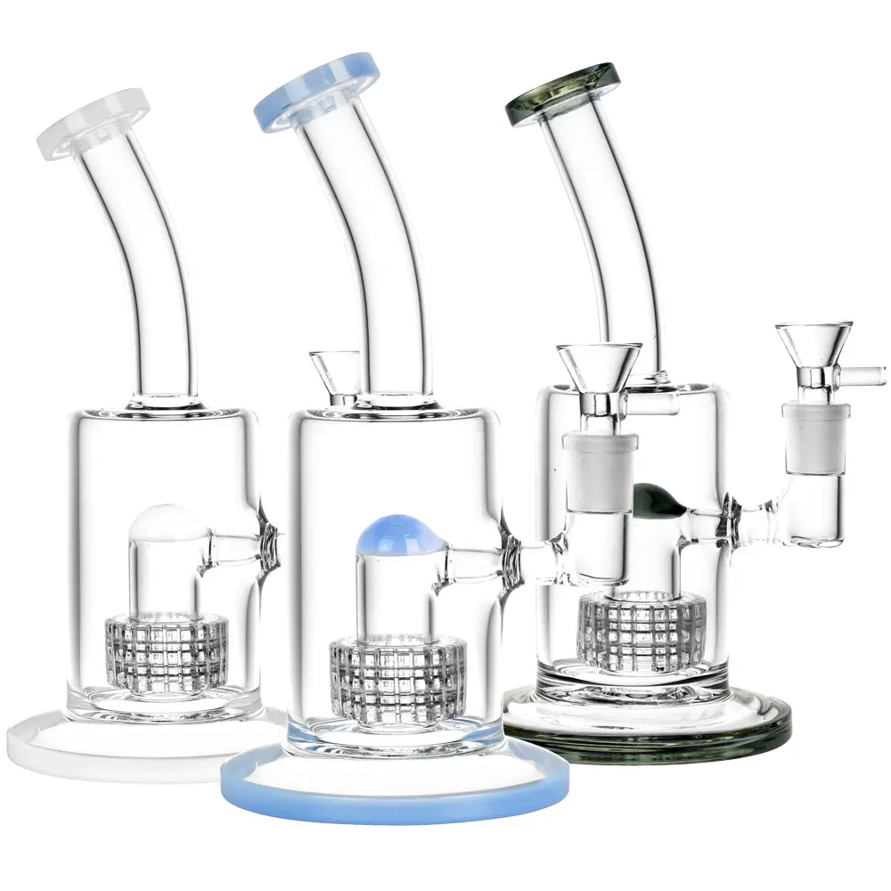 Glacier Matrix Perc Water Pipe - 8.75"/14Mm F/Colors Vary 1