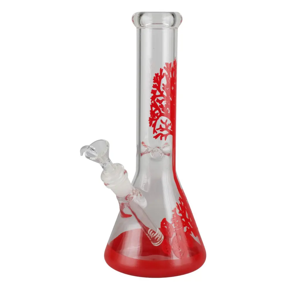 Red Tree Glass Beaker Bong 1