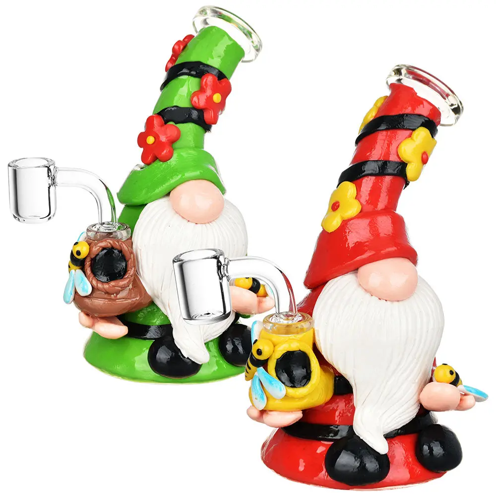 Flower Gnome Glass & Enamel Dab Rig - 7" / 14Mm F 1