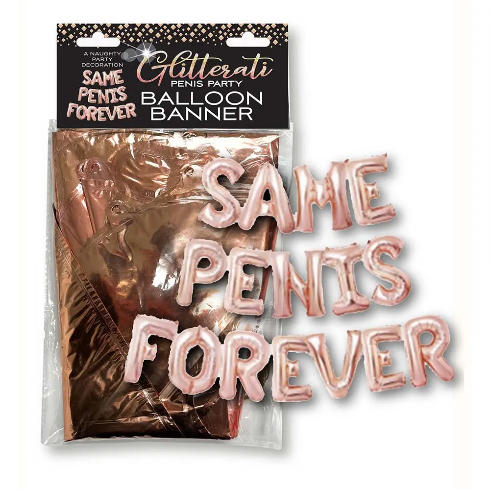 Glitterati Penis Party Same Penis Forever Balloon Banner 1
