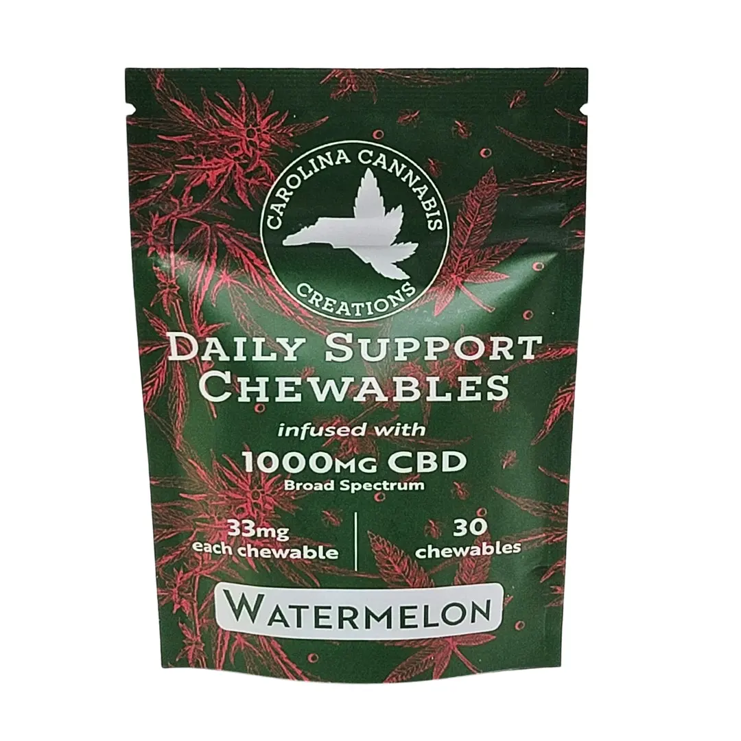 Daily Support Chewables | Cbd | Watermelon 30Ct Bag | Carolina Cannabis Creations 1
