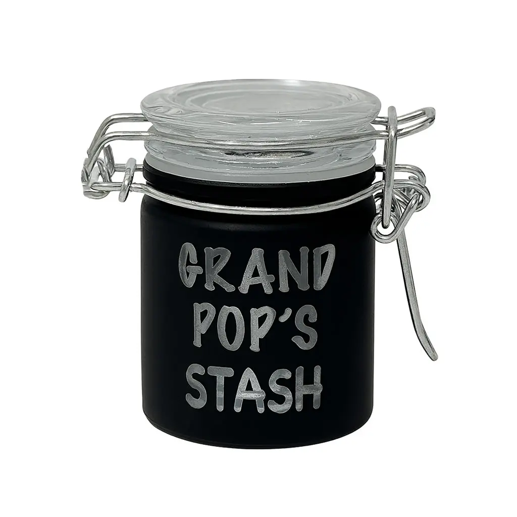 Airtight Glass Grandpop's Stash Storage Jar 1
