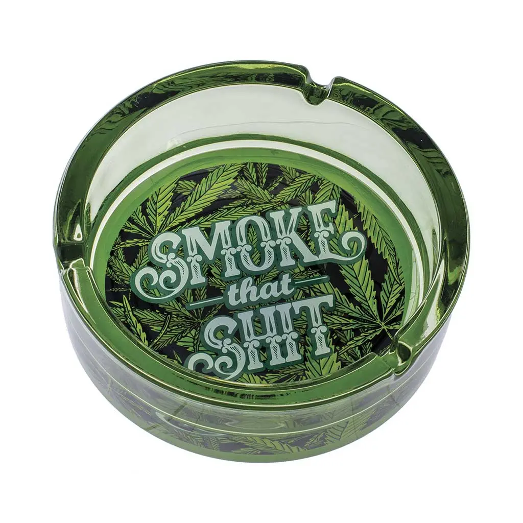 Green Smoke That Shit Glass Ashtray 1