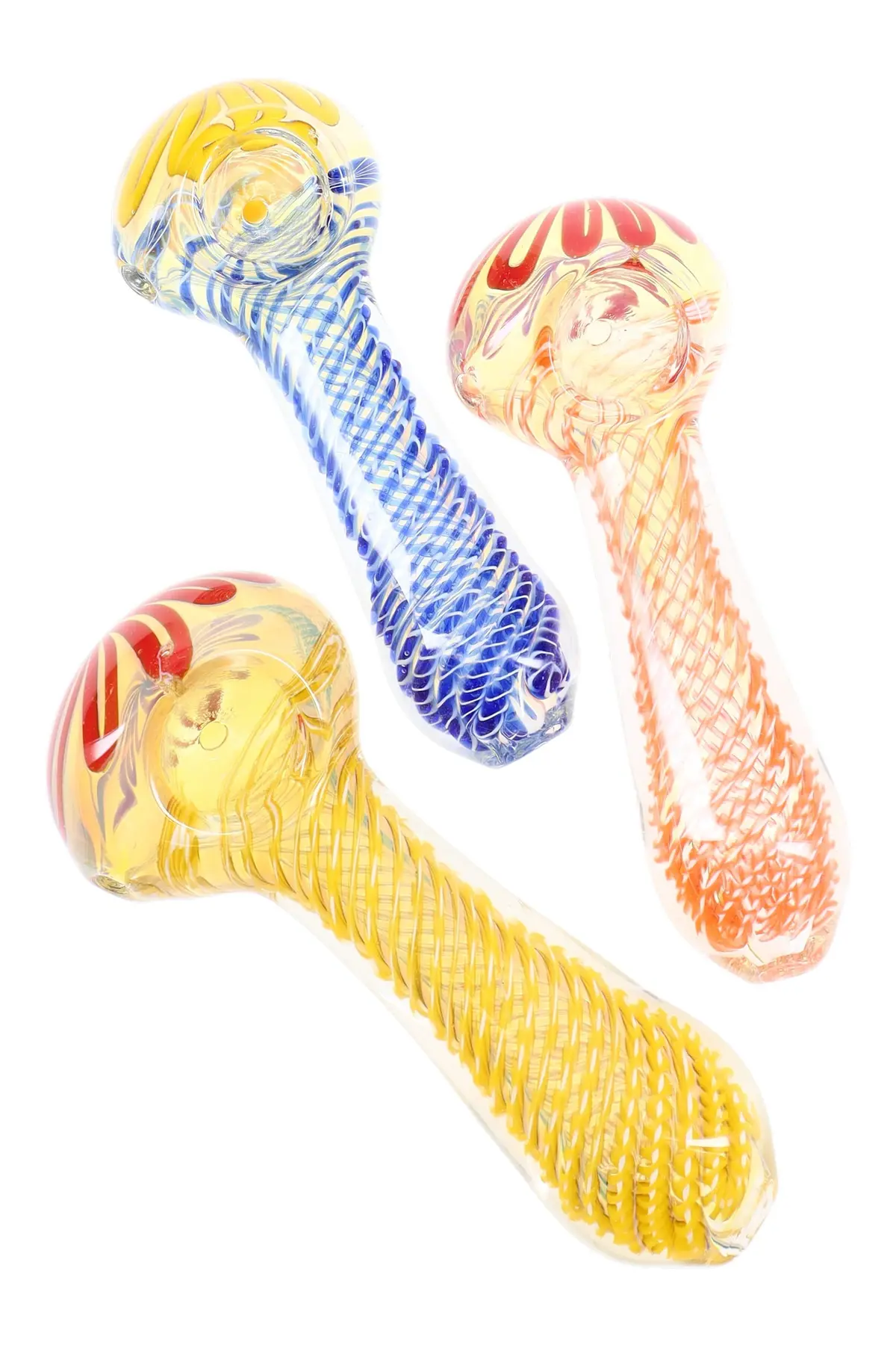 Color-Changing Swirl Striped Glass Pipe “Helix Pop” – 4½″ – Assorted Colors 1