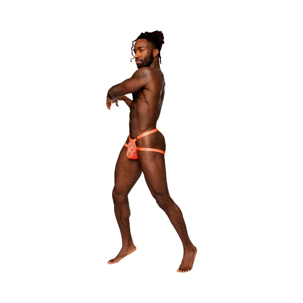 Male Power Rude Awakening Ring Jock Neon Orange S/M 1