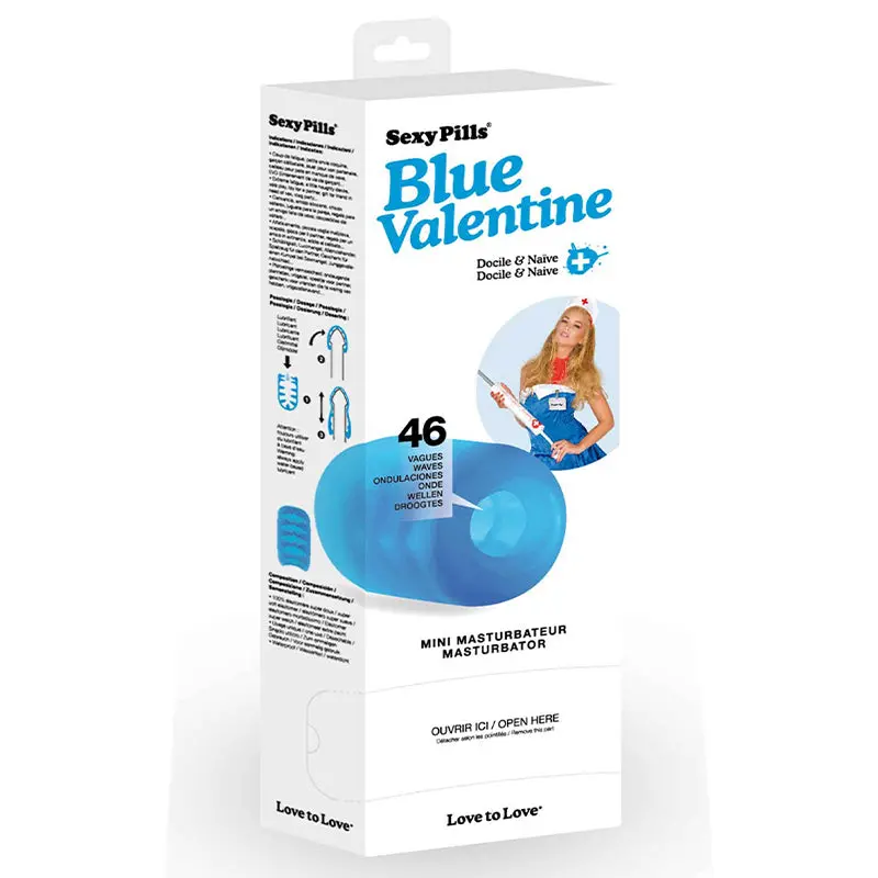 Love To Love Sexy Pills Blue Valentine Mini Masturbator Display Of 6 1