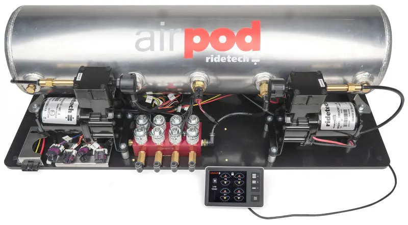 Ridetech Ridepro E5 Air Ride Suspension Control System 5 Gallon Dual Compressor Airpod 1/4In Valves 1