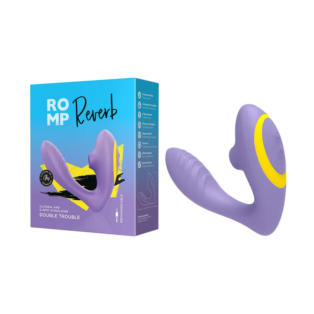 Romp Reverb Rechargeable Silicone Clitoral And G-Spot Stimulator Purple 1