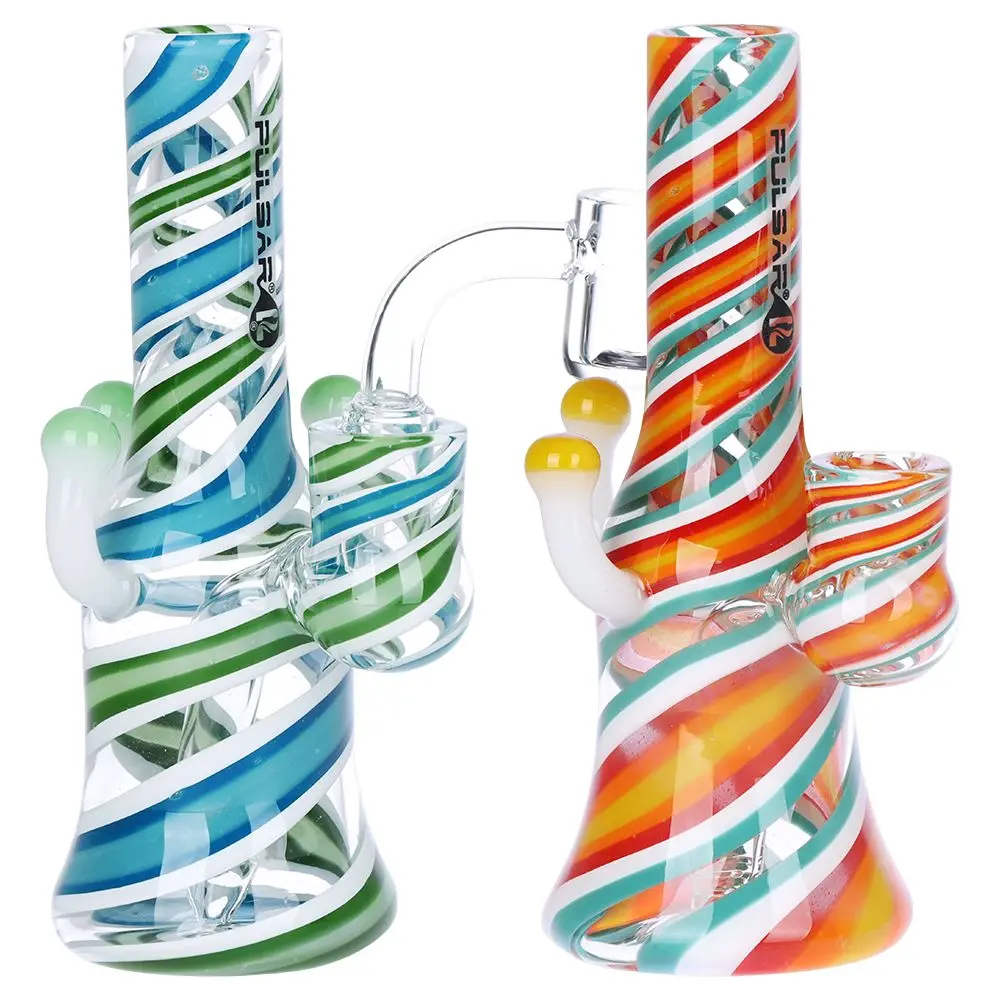 Pulsar Shroom Vision Wig Wag Glass Dab Rig - 5.75" / 14Mm F / Colors Vary 1