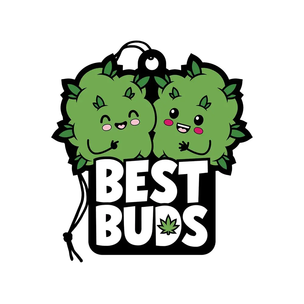 Wood Rocket Car Air Freshener - Best Buds / Pine Scent / 3.5"X3.75" 1