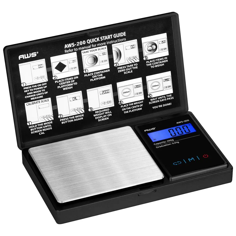 Aws Digital Pocket Scale Series - 200G X 0.01G / Black 1