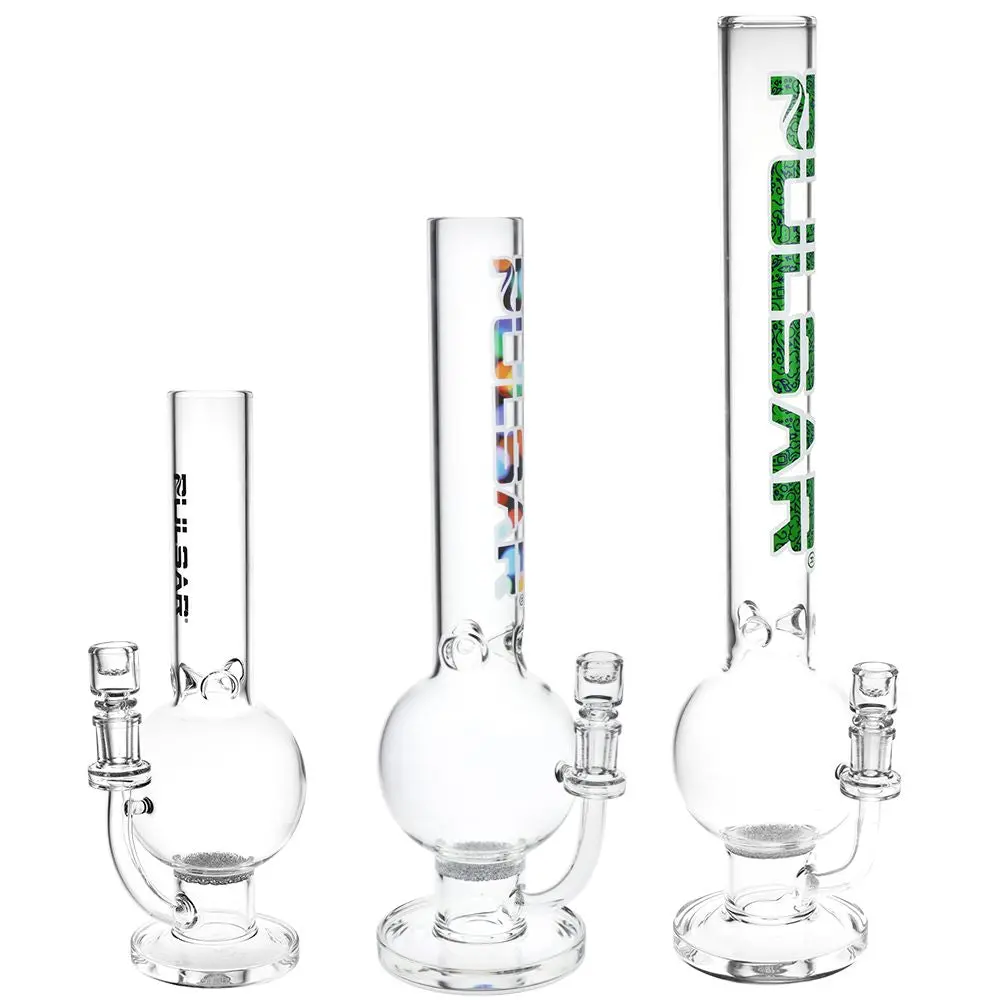 Pulsar Round Ball Glass Water Pipe - 12" / 14Mm F / Clear 1