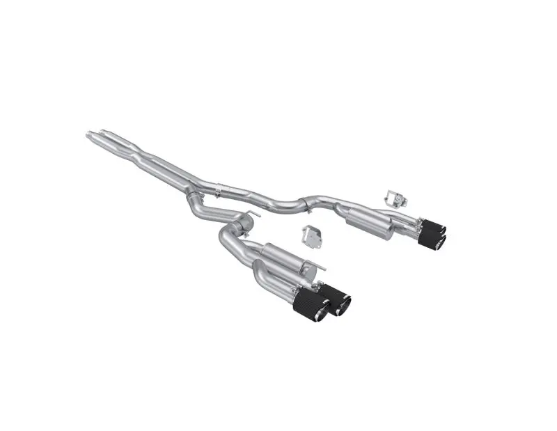 Mbrp 2024+ Ford Mustang 5.0L T304 Ss 3In Cat-Back Exhaust W/ Quad Carbon Fiber Tips (Valve Delete) 1