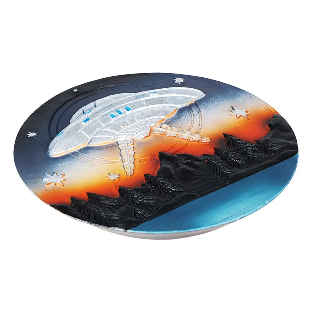 Ufo Round Polyresin Incense Burner - 4.75" 1
