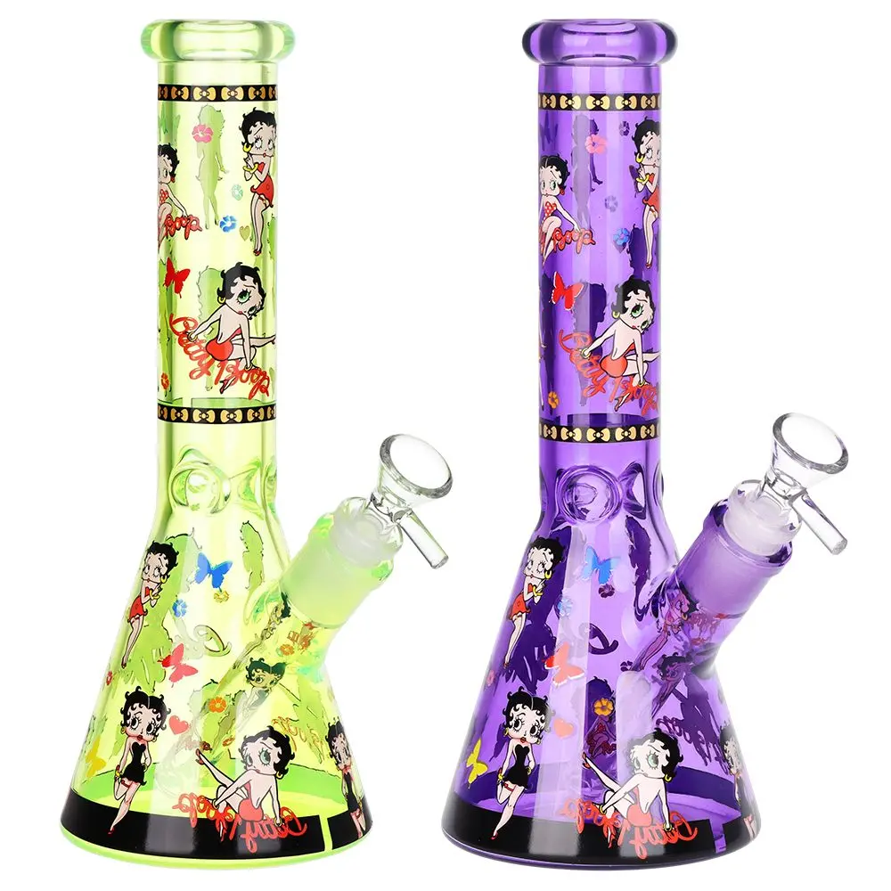 Betsy Beep Neon Beaker Glass Water Pipe - 10" / 14Mm F / Colors Vary 1