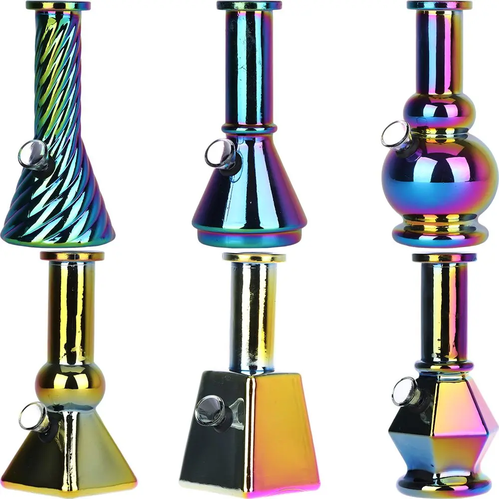 Seshgear Glass Mini Water Pipe | 6" | Grommet | Assorted Styles | 6Ct Display 3