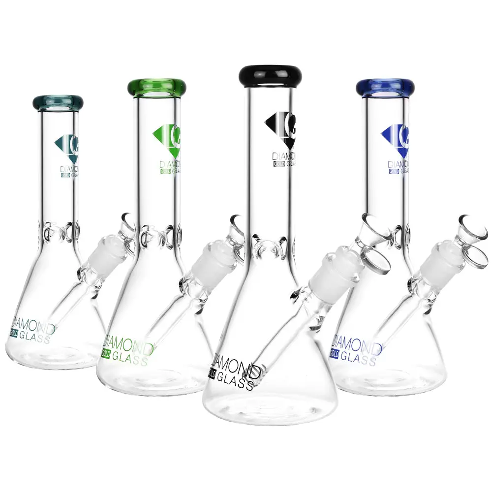 Diamond Glass Gold Clone Water Pipe - 10"/14Mm F/Colors Vary 1