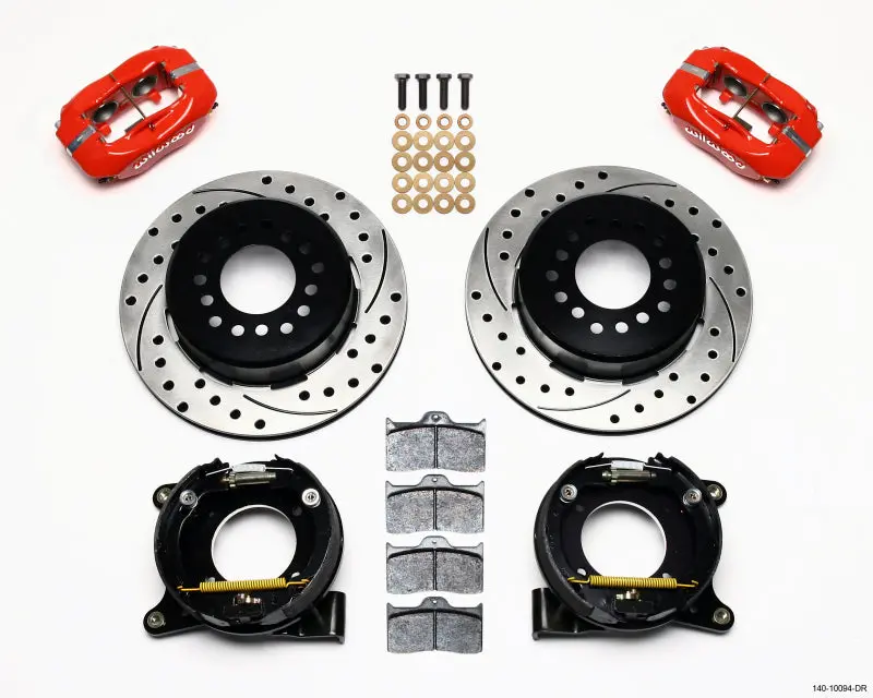 Wilwood Forged Dynalite P/S Park Brake Kit Drilled Red Chevy C-10 2.42 Offset 5-Lug 1
