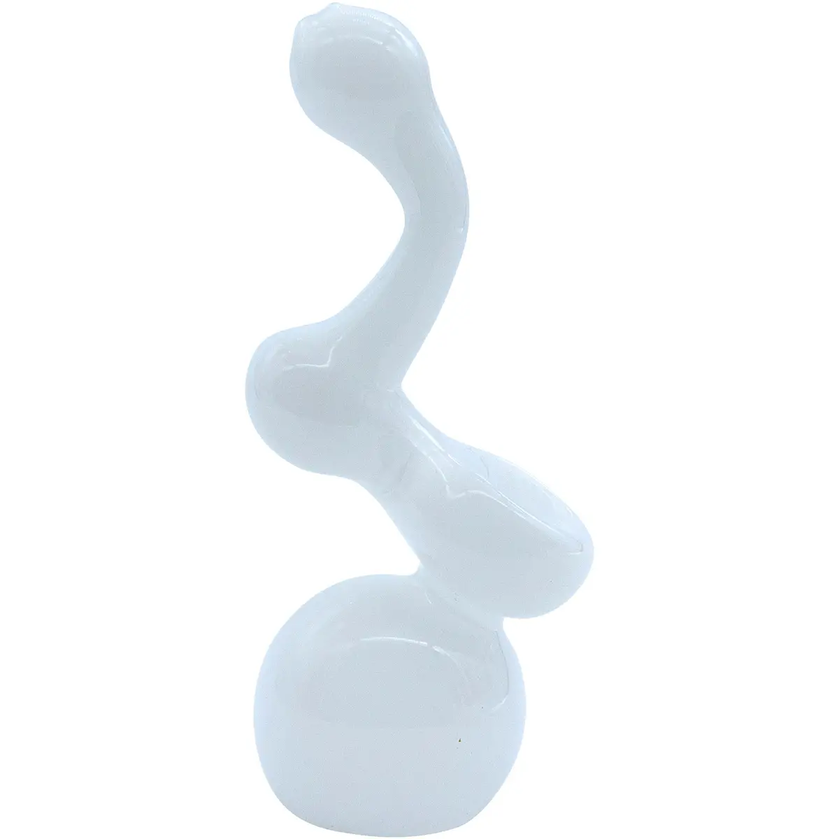 La Pipes Ivory Sherlock Glass Sherlock Bubbler Pipe 6" 1
