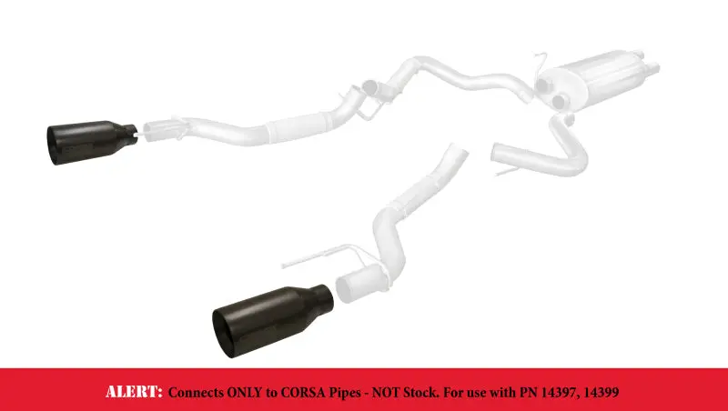 Corsa 2017-2020 Ford F-150 Raptor 3In Inlet / 5In Outlet Black Cerakote Tip Kit (For Corsa Exh Only) 1