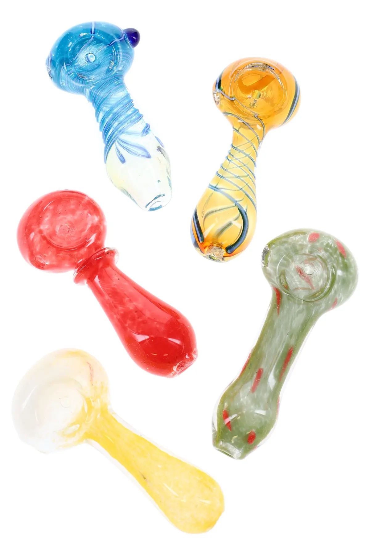 Colorful Glass Spoon Pipe “Mystery Mini Mix” – 3″–3½″ – Assorted 1