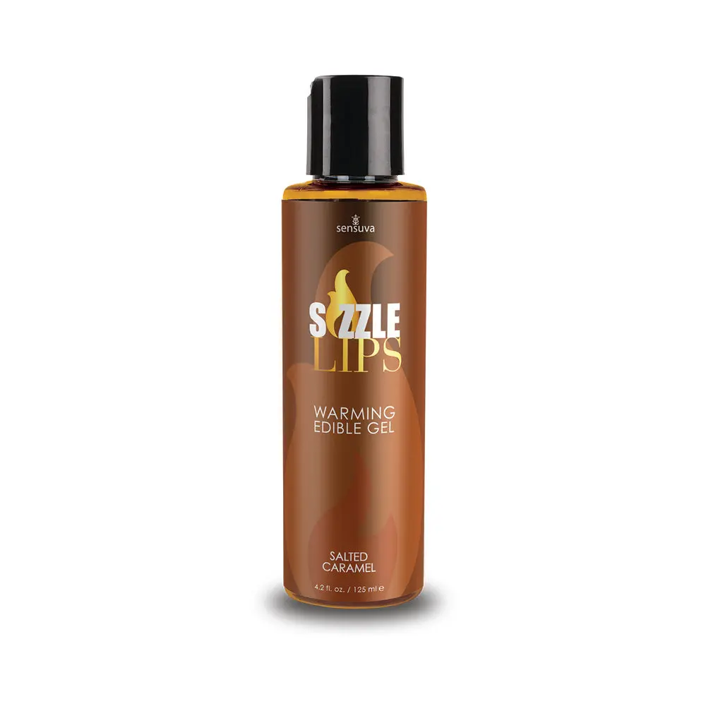 Sensuva Sizzle Lips Warming Edible Gel Salted Caramel 4.2 Oz. 1