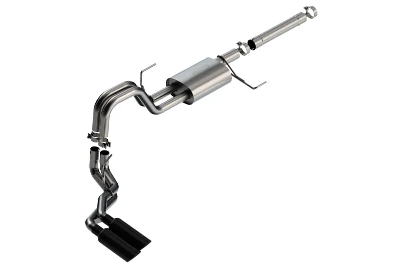 Borla 21-22 Ford F-150 Powerboost 3.5L V6 2Wd & 4Wd 4Dr 3In, 2.25In S-Type Black Chrome Tips 1