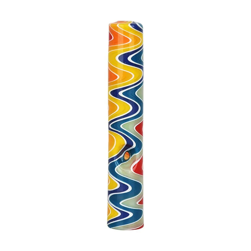 Rainbow Wig Wag Steamroller Glass Hand Pipe - 5" 1