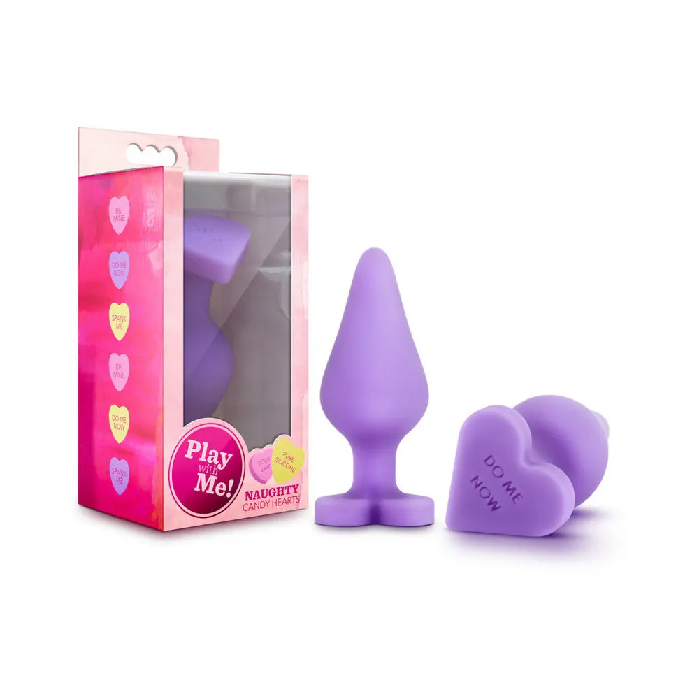 Play With Me Naughty Candy Hearts 'Do Me Now' Anal Plug Purple 1