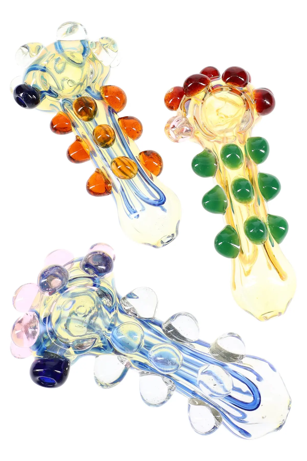 Color Changing Squiggle Stripes Spoon Pipe “Bubble Spine” – 5″ – Assorted Colors 1
