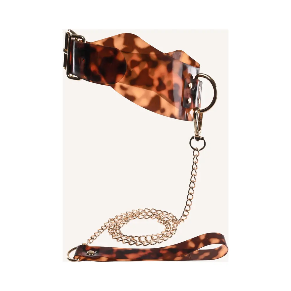 Sincerely, Sportsheets Amber Adjustable Collar With Leash Tortoiseshell 2