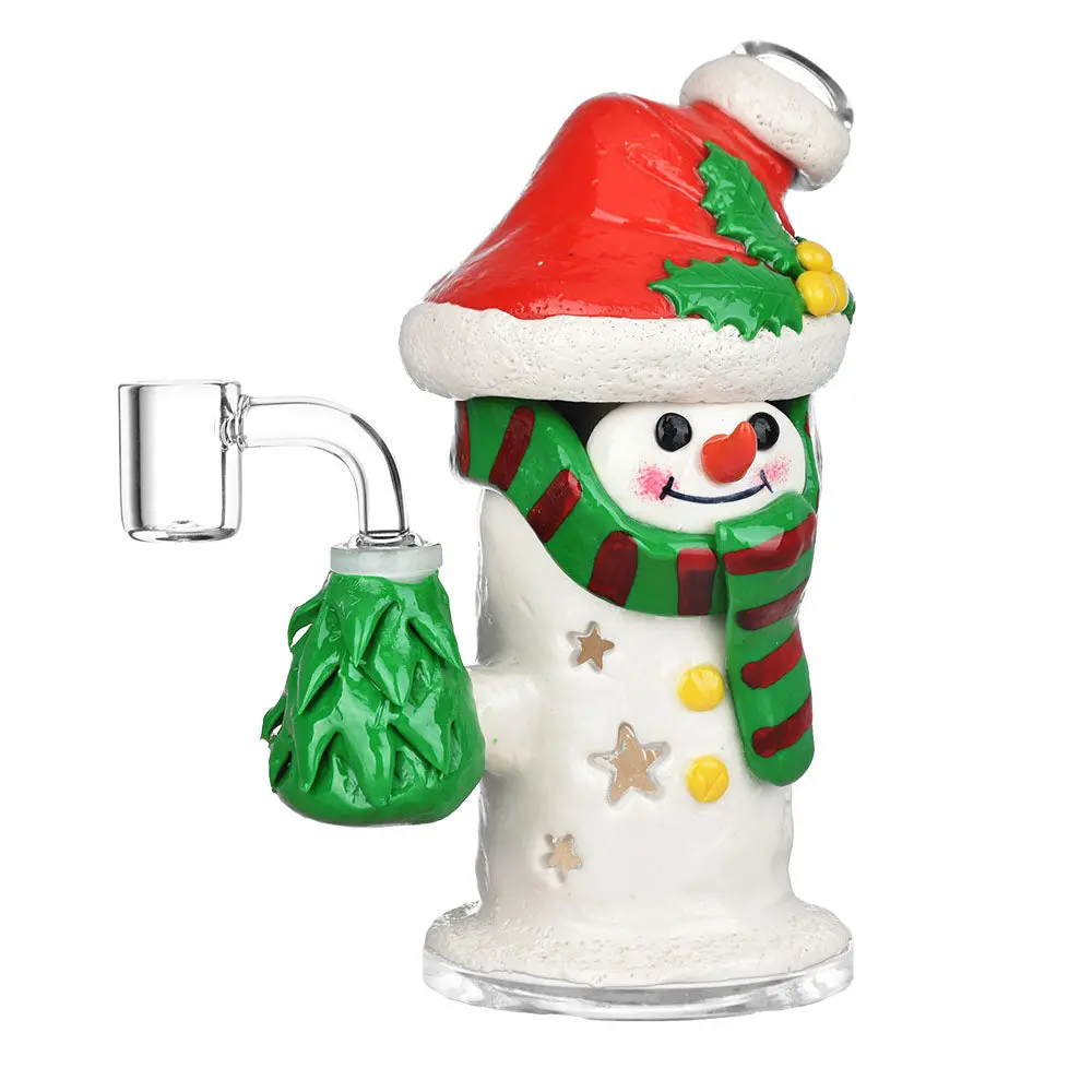 Snowman Glass Glow In The Dark Dab Rig - 6.75" / 14Mm F 1