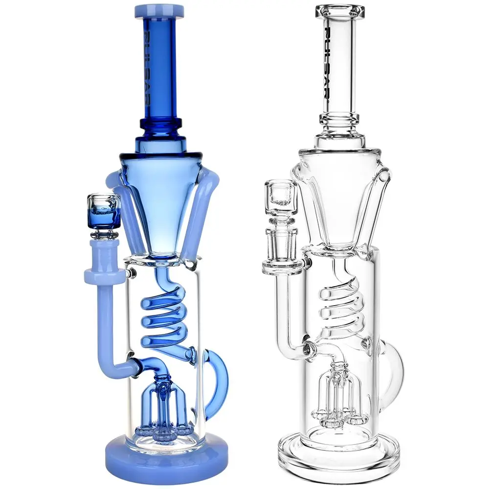 Pulsar Twister Glass Recycler Water Pipe | 14.5" | 14Mm F 1