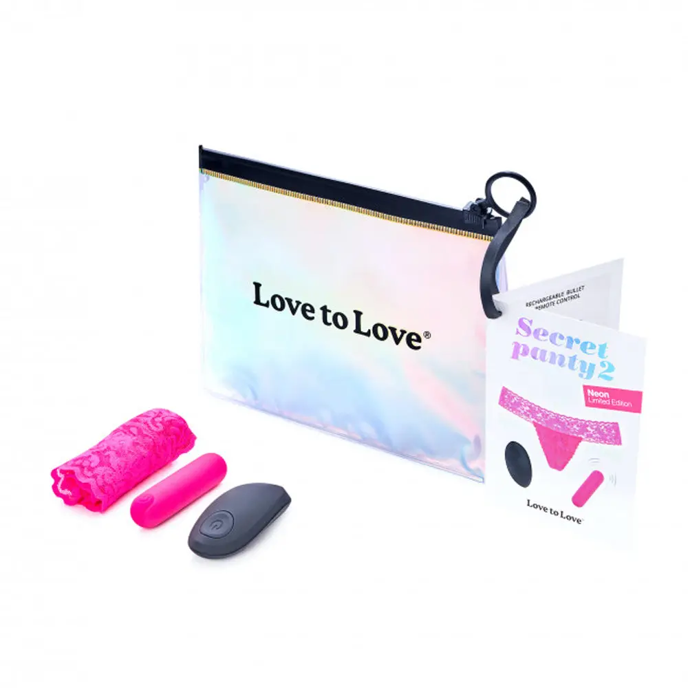 Love To Love Secret Panty 2 Neon Pink (Gift Bag Packaging) 1