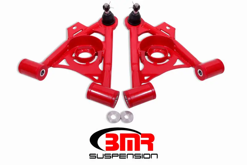 Bmr 79-93 Fox Mustang Non-Adj Lower A-Arms Standard Ball Joint Spring Pocket - Red 1