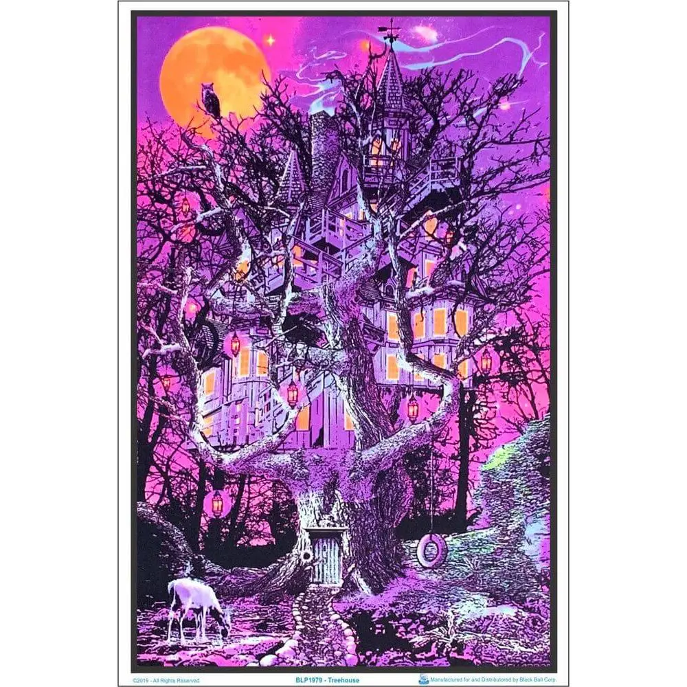 Treehouse Flocked Blacklight Poster - 23"X35" 1
