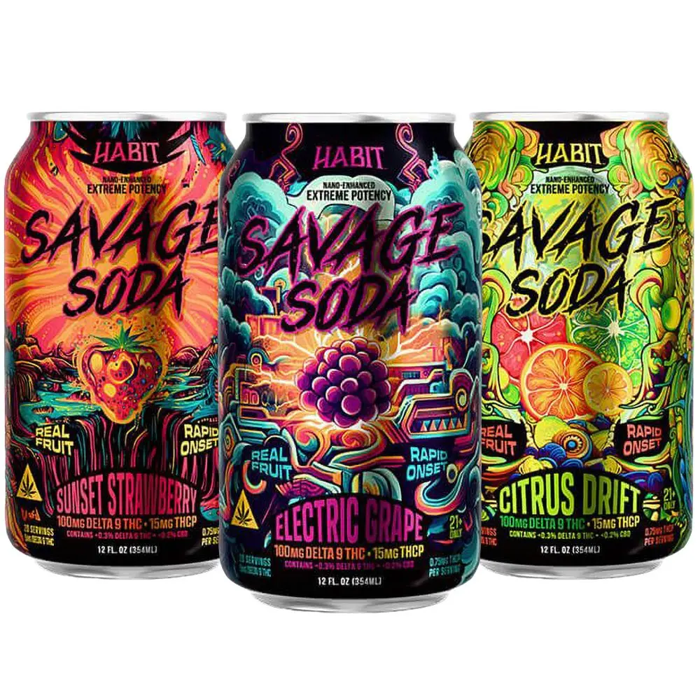 Habit D9 + Thcp Savage Soda | 12Oz | 100Mg D9 + 15Mg Thcp | 6Ct Pack 1