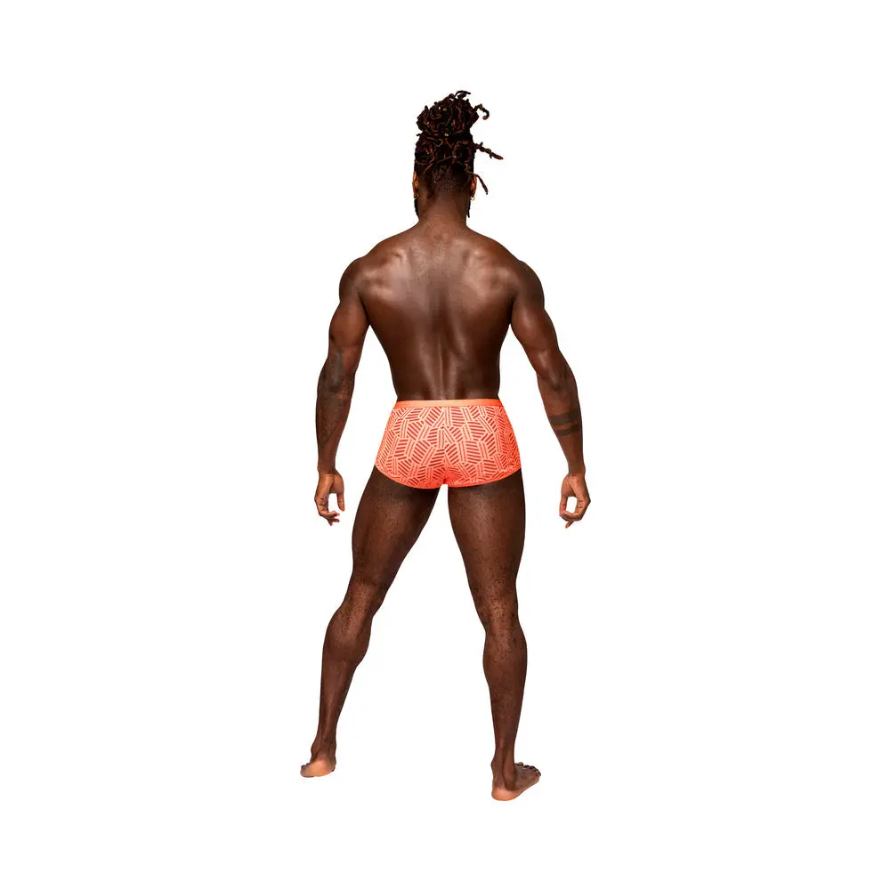 Male Power Rude Awakening Cheeky Cutout Short Neon Orange Xl 2