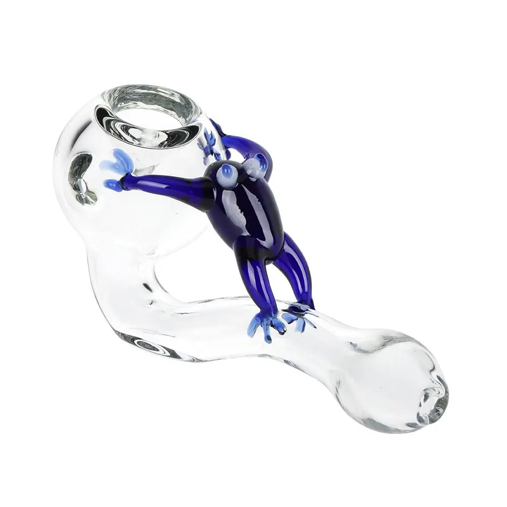 Frogger Glass Sherlock Hand Pipe - 4.75 1