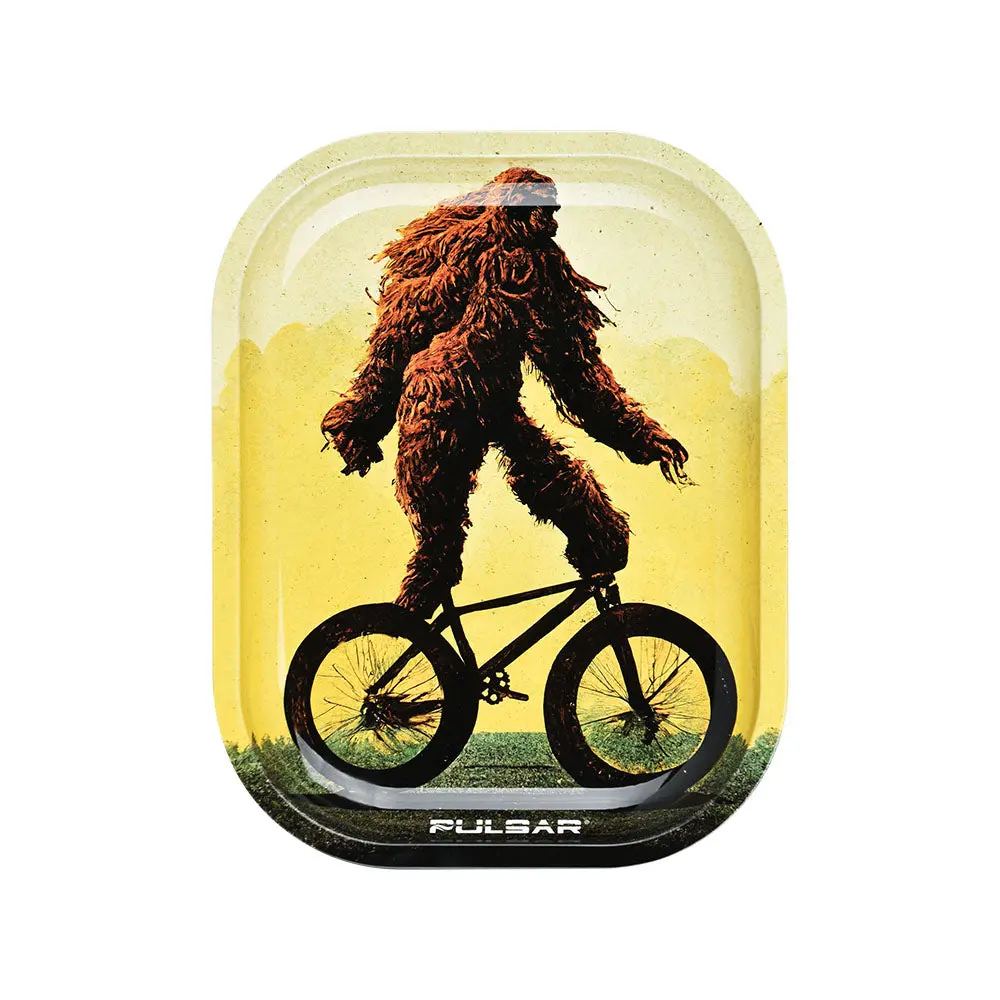 Pulsar Mini Metal Rolling Tray - Bigfoot Stole My Bike / 7"X5.5" 1