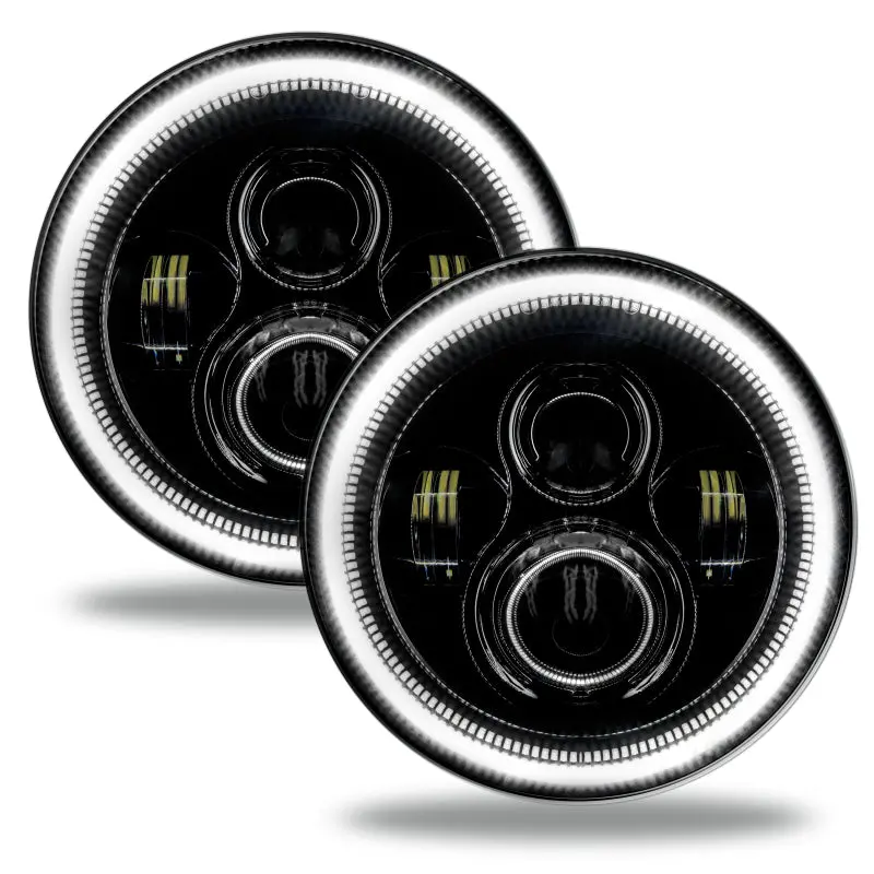 Oracle 7In High Powered Led Headlights - Black Bezel - White See Warranty 1