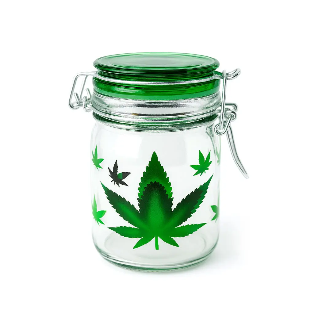 Airtight Glass Green Leaf Storage Container 1