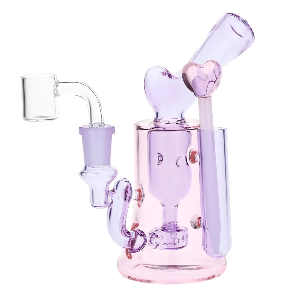 Lovely Heart Glass Dab Rig Set - 6.25" / 14Mm F 1