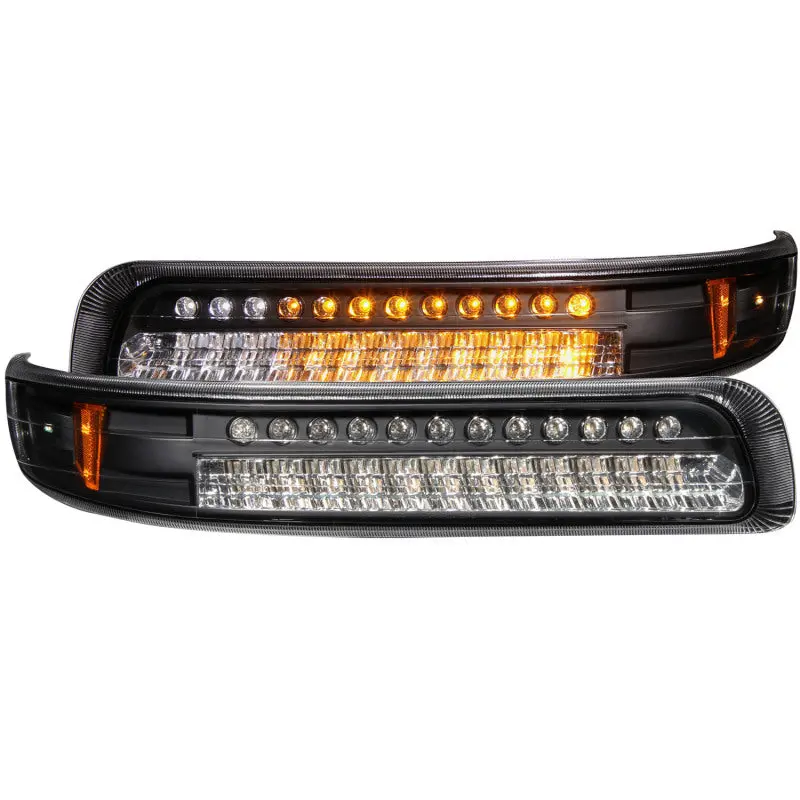 Anzo 1999-2002 Chevrolet Silverado 1500 Led Parking Lights Black W/ Amber Reflector 1
