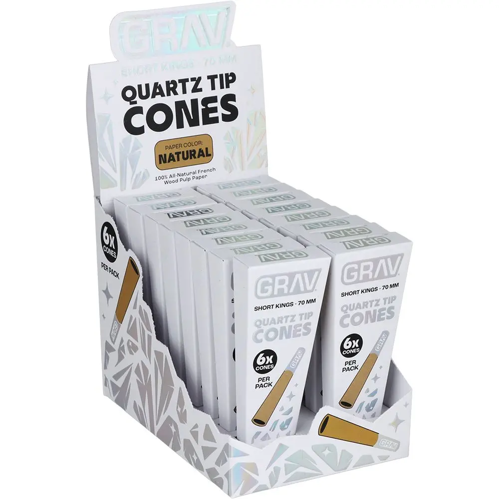 Grav Quartz Tip Pre-Rolled Cones | Natural | 16Pk Display 2