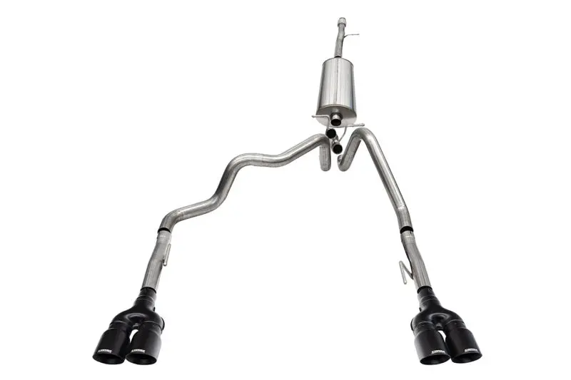 Corsa 19-23 Gmc Sierra 1500 Cat-Back Dual Rear Exit With Twin 4In Black Powder Coat Pro-Series Tips 1