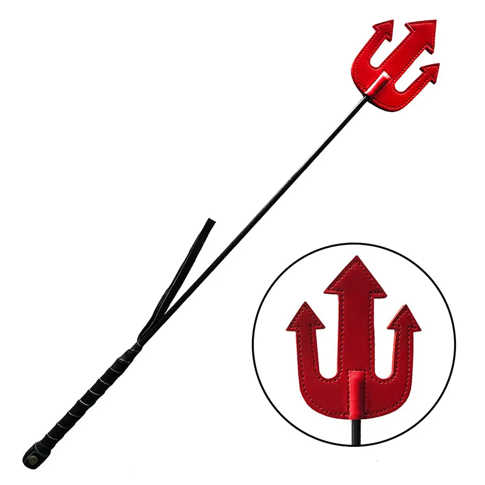 Rouge Leather Devil Riding Crop Red 1